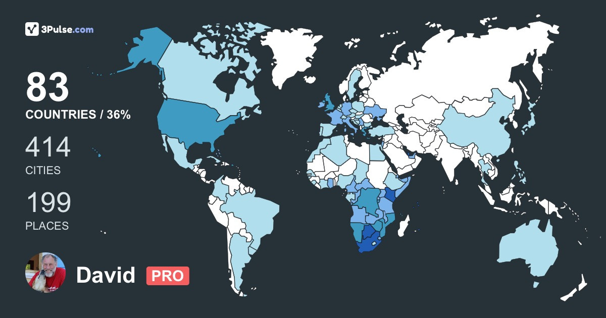 David Barritt's Travel Map Image