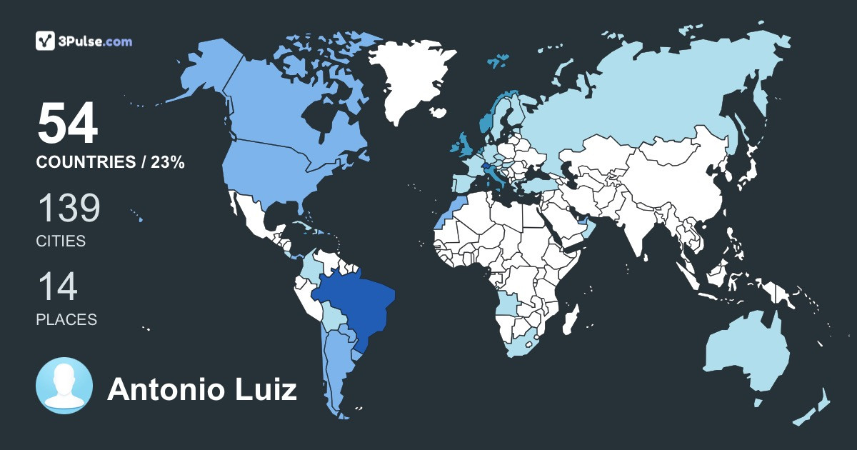 Antonio Luiz De Assis's Travel Map Image