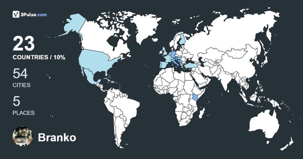 Branko Bljaić's Travel Map Image