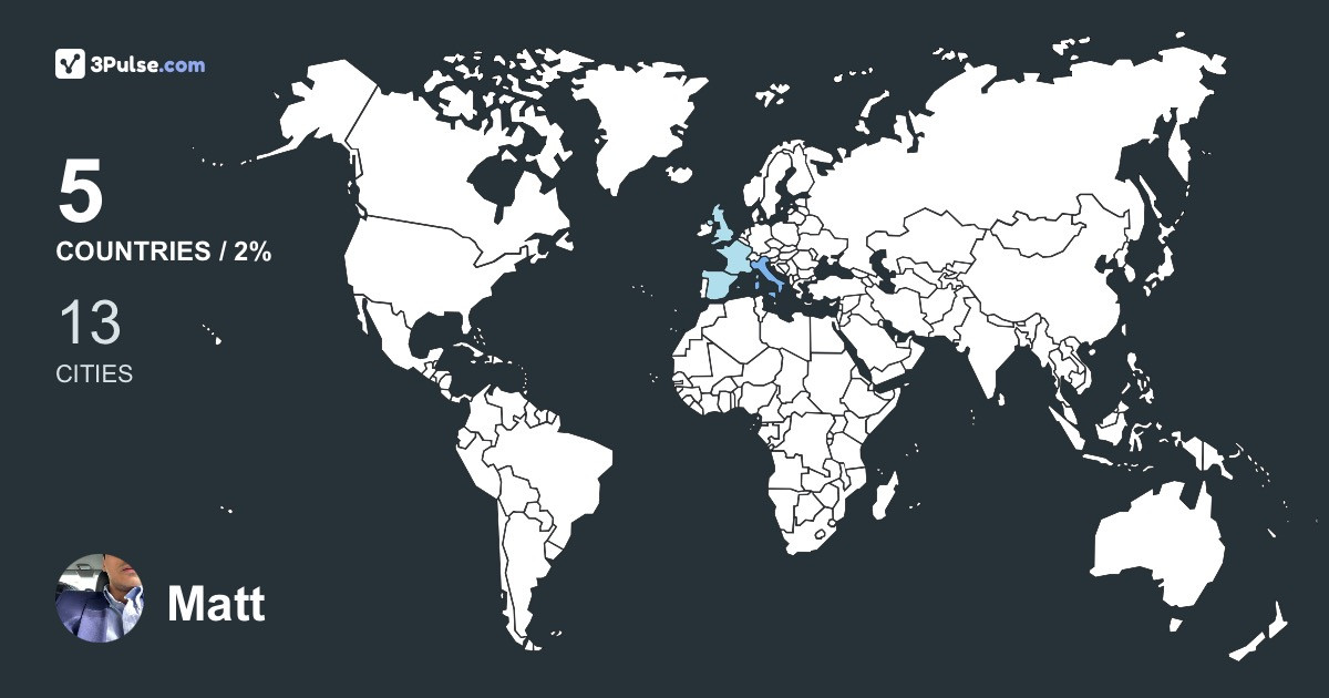 Matt's Travel Map Image