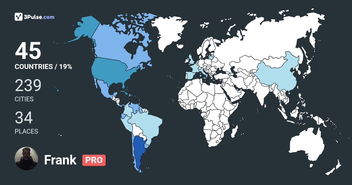 Frank Diaz's Travel Map Image