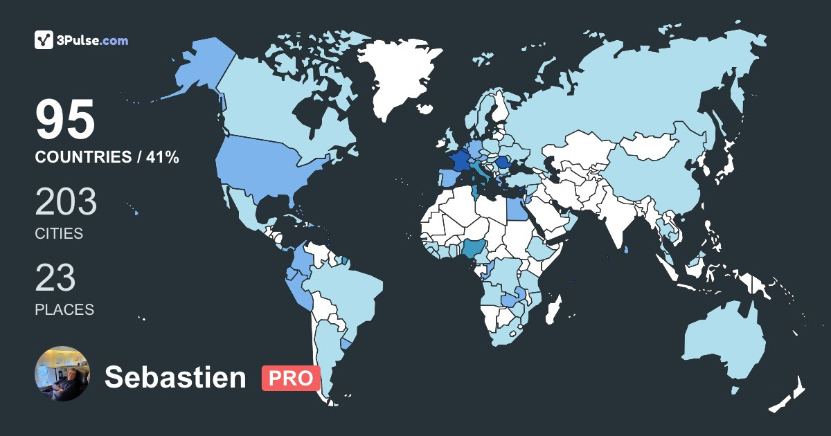 Sebastien Nassif's Travel Map Image