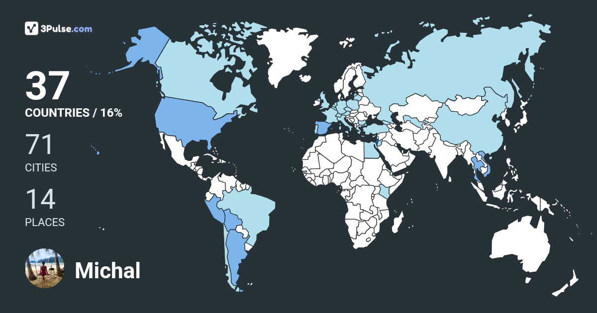 Michal Uli's Travel Map Image