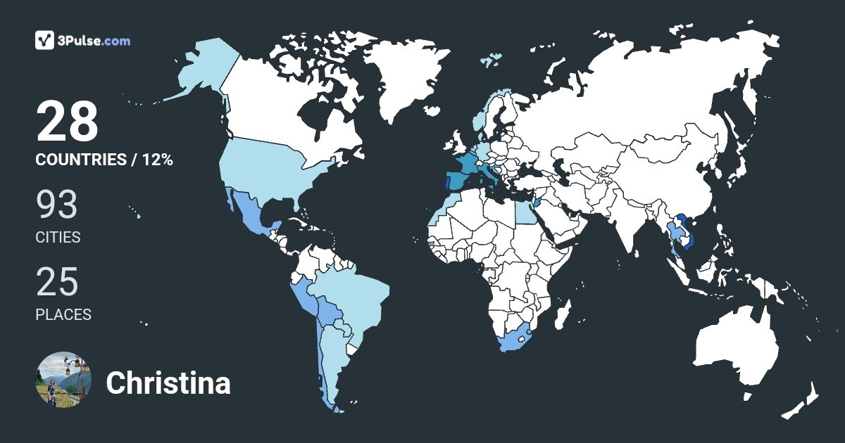Christina Dos Santos's Travel Map Image