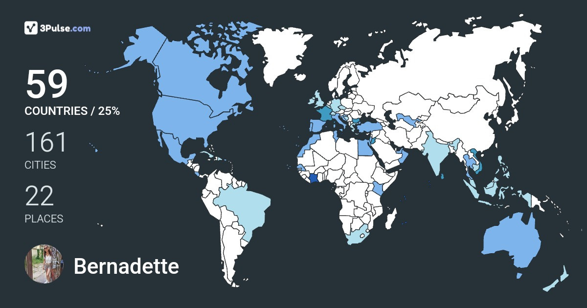 Bernadette Verger's Travel Map Image