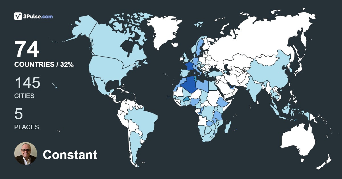 Constant Jardinier's Travel Map Image