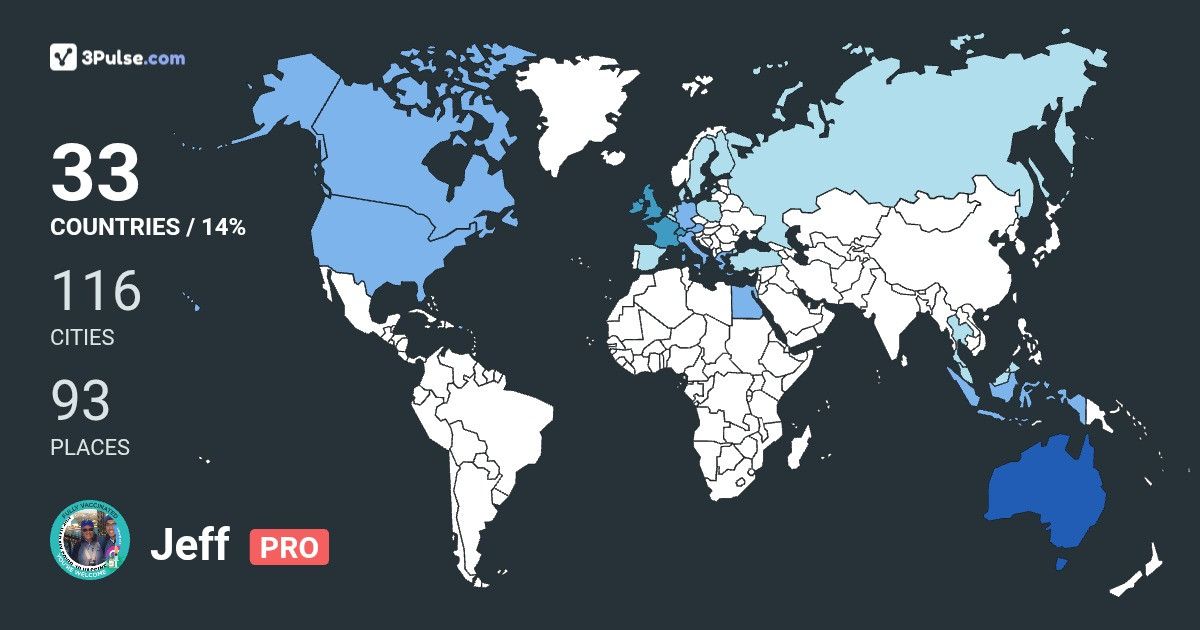 Jeff Quinn's Travel Map Image