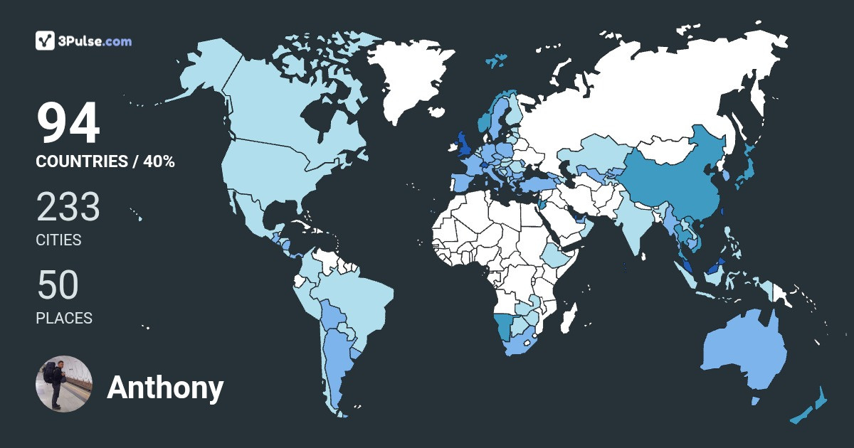 Изображение Карты путешествий Anthony Chang