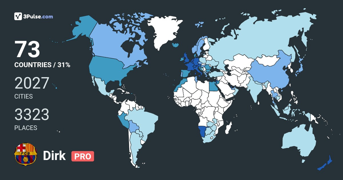Dirk Gütte's Travel Map Image