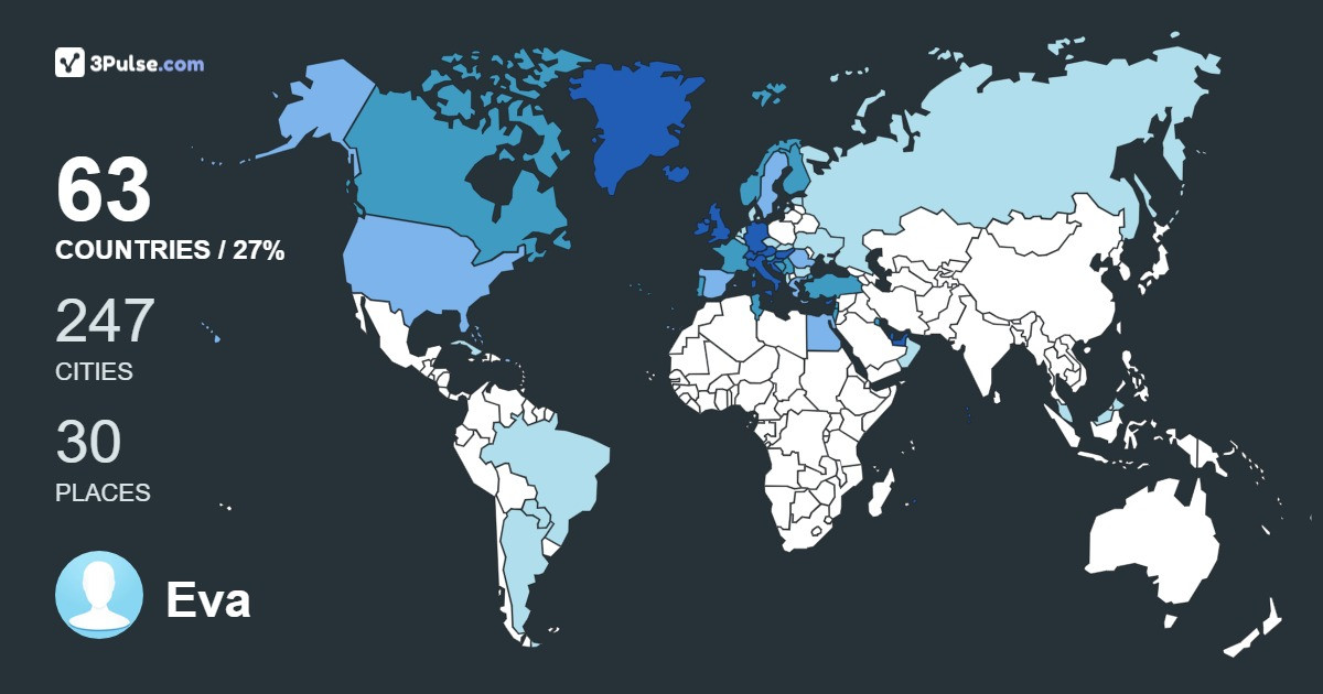 Eva Kreith's Travel Map Image