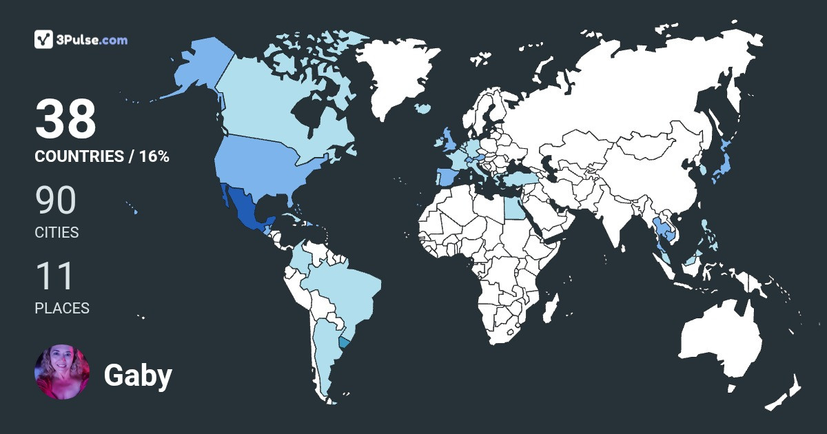 Gaby Aguilar Povedano's Travel Map Image
