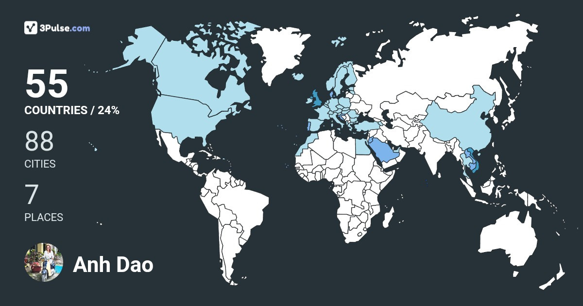Anh Dao Nguyen's Travel Map Image