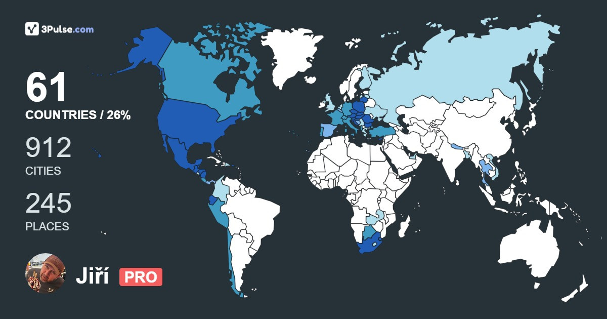 Jiří Potůček's Travel Map Image