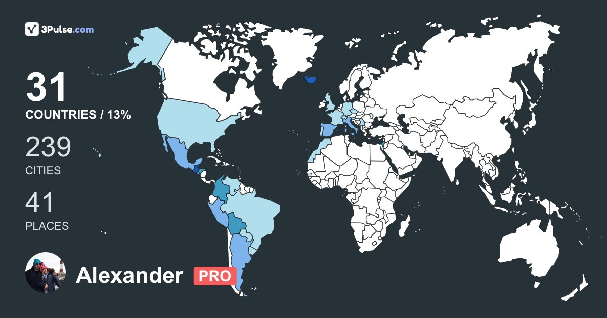 Alexander Bayer's Travel Map Image