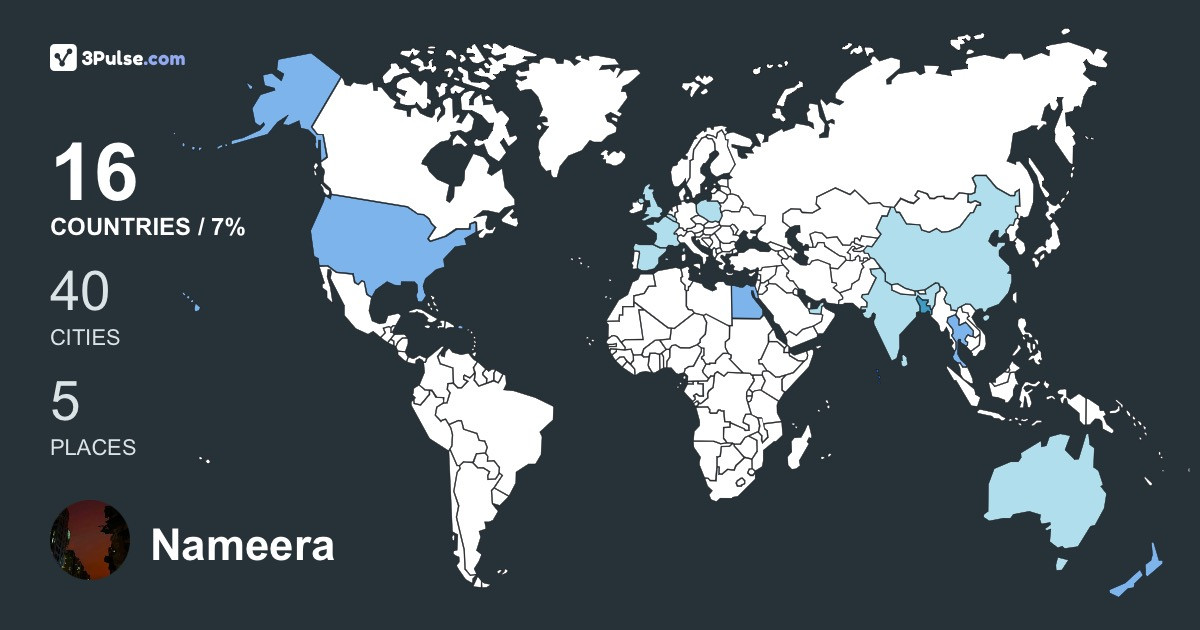 Nameera Ali's Travel Map Image