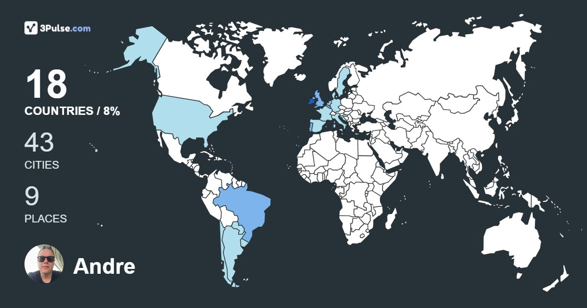 Andre Carvalho's Travel Map Image