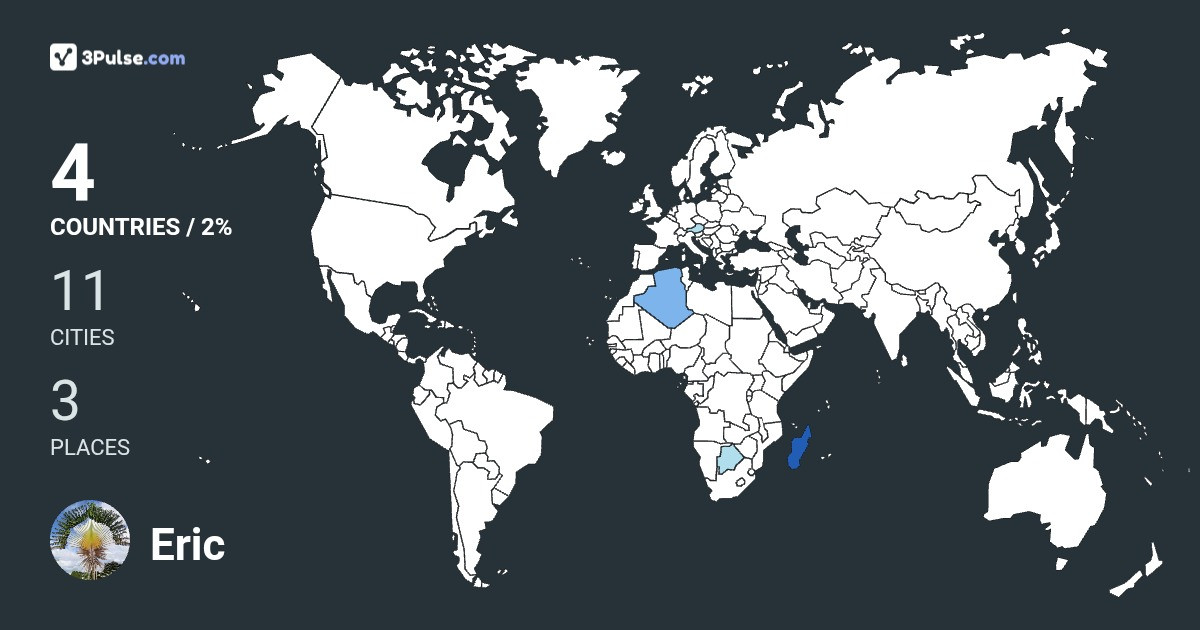 Eric Degent's Travel Map Image