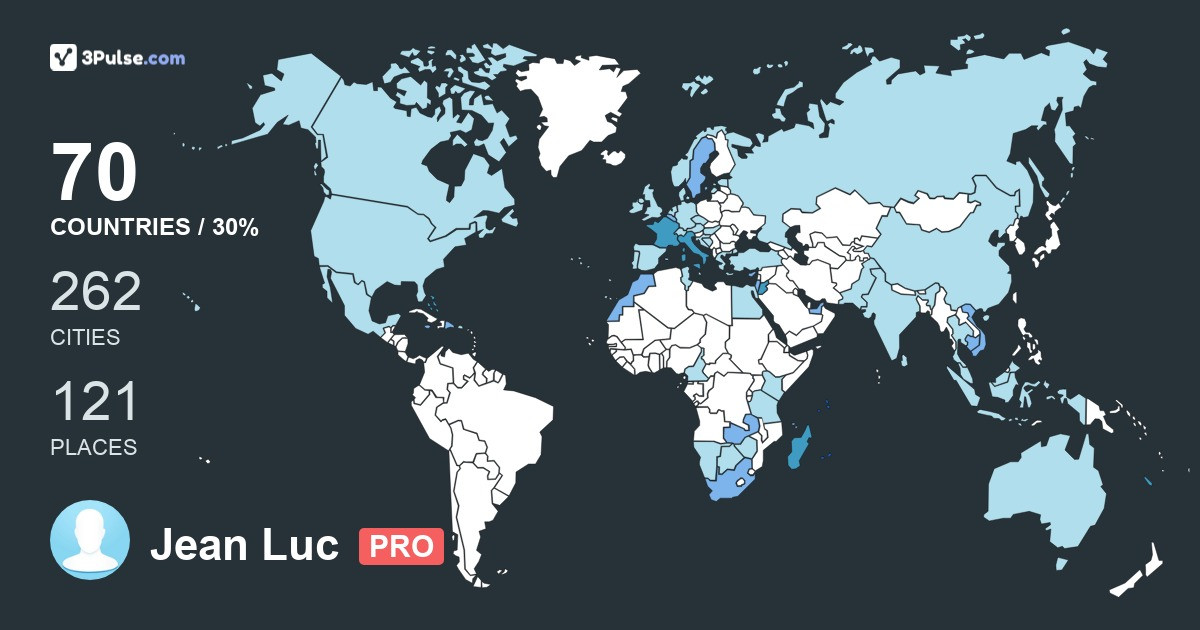 Jean Luc Atectam's Travel Map Image