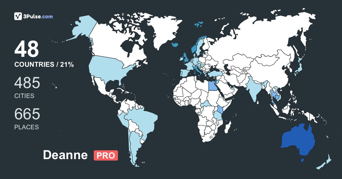Deanne Sandler's Travel Map Image