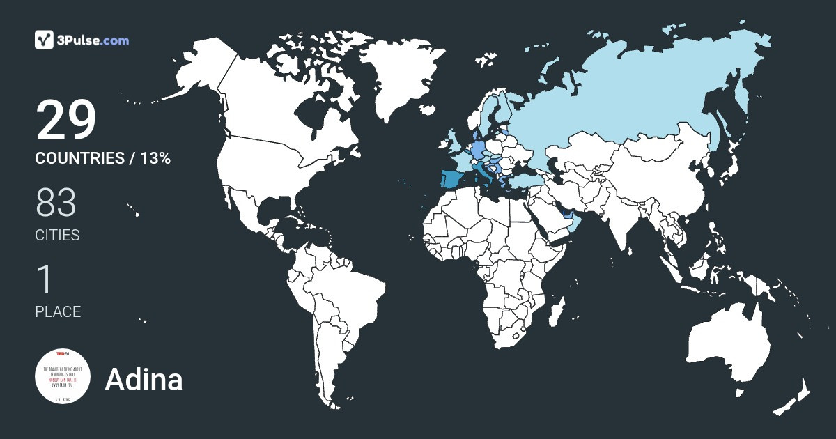 Adina Avacovici's Travel Map Image