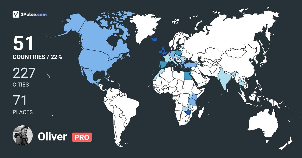 Oliver Fallon's Travel Map Image