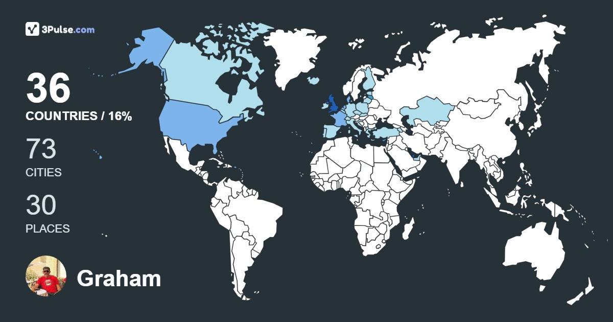 Graham Tocque's Travel Map Image