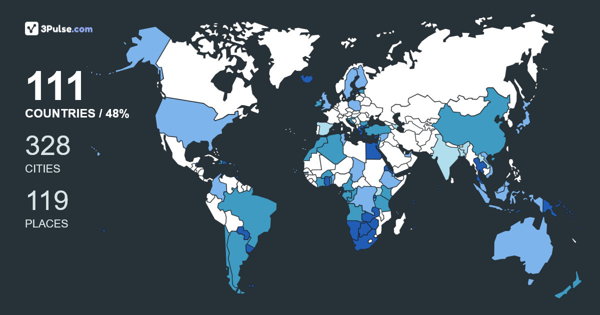 Professor Francis Gneza's Travel Map Image