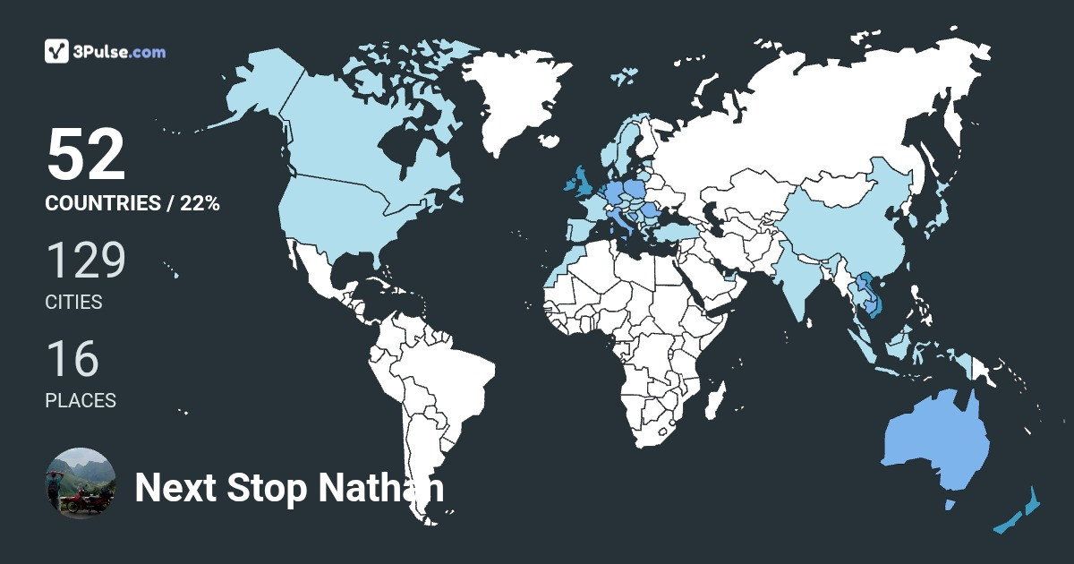 Next Stop Nathan's Travel Map Image