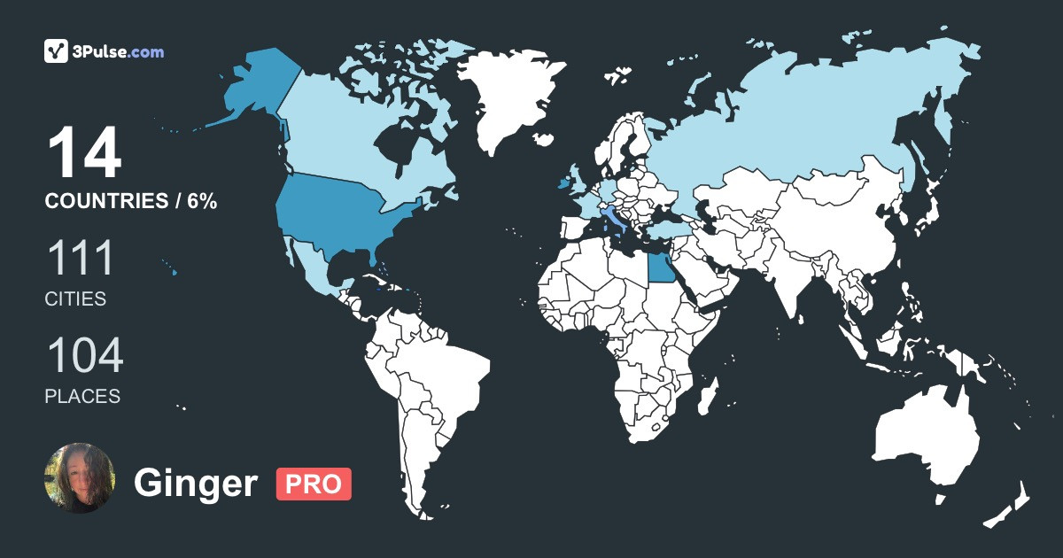Ginger's Travel Map Image