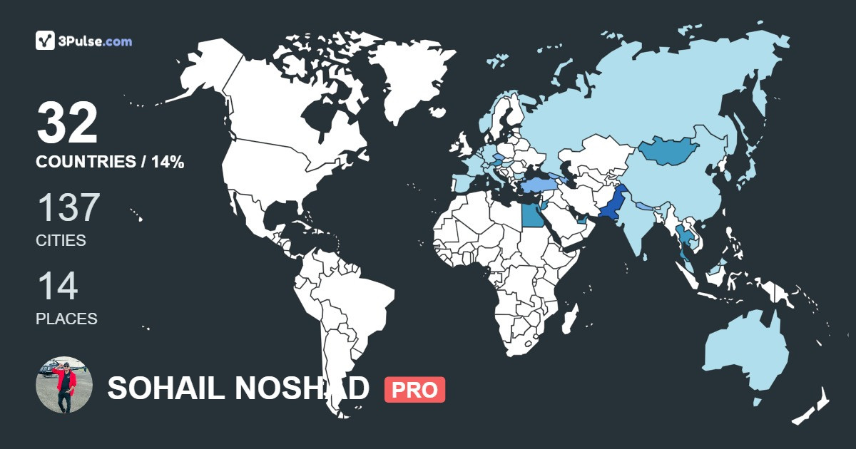 SOHAIL NOSHAD RATHORE's Travel Map Image