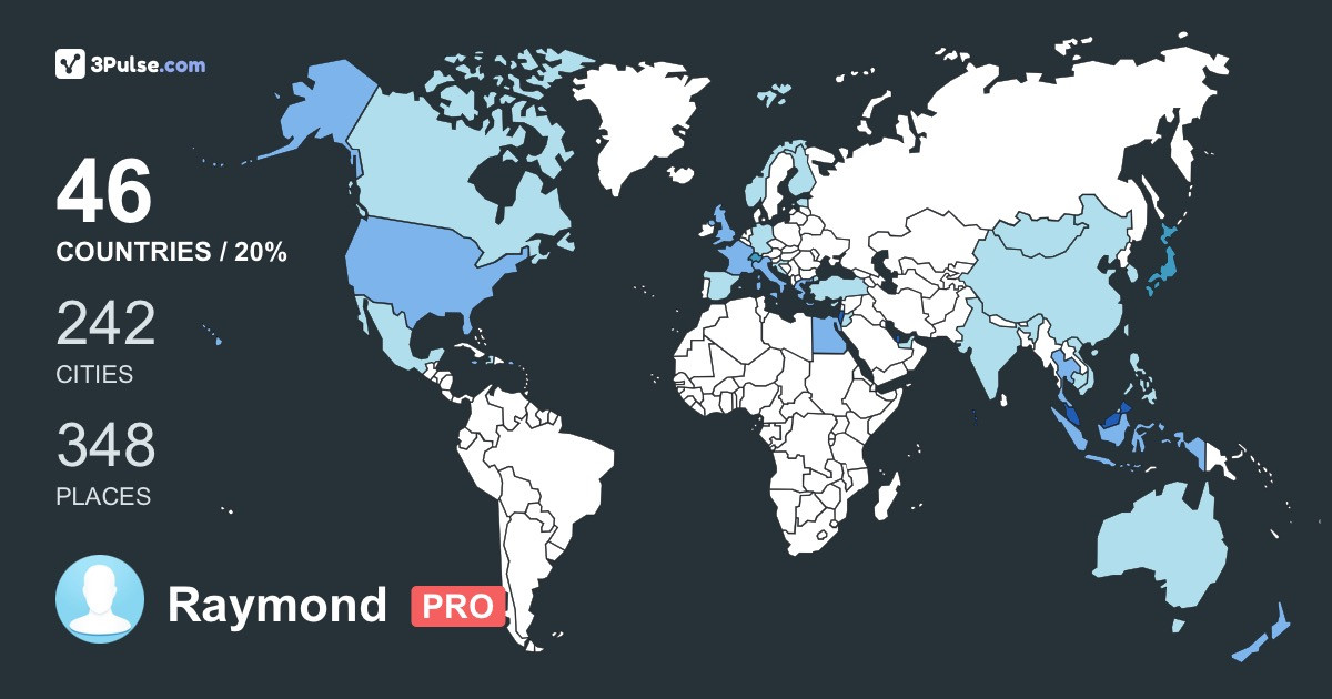 Raymond Sim's Travel Map Image