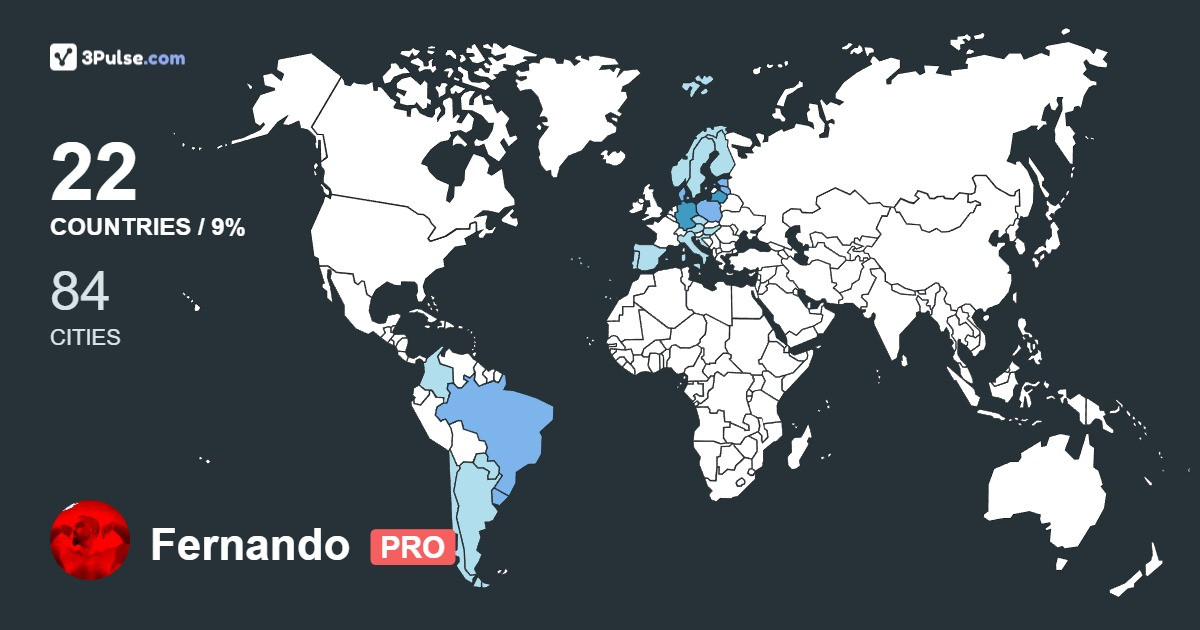 Fernando Driviņš Sievers's Travel Map Image