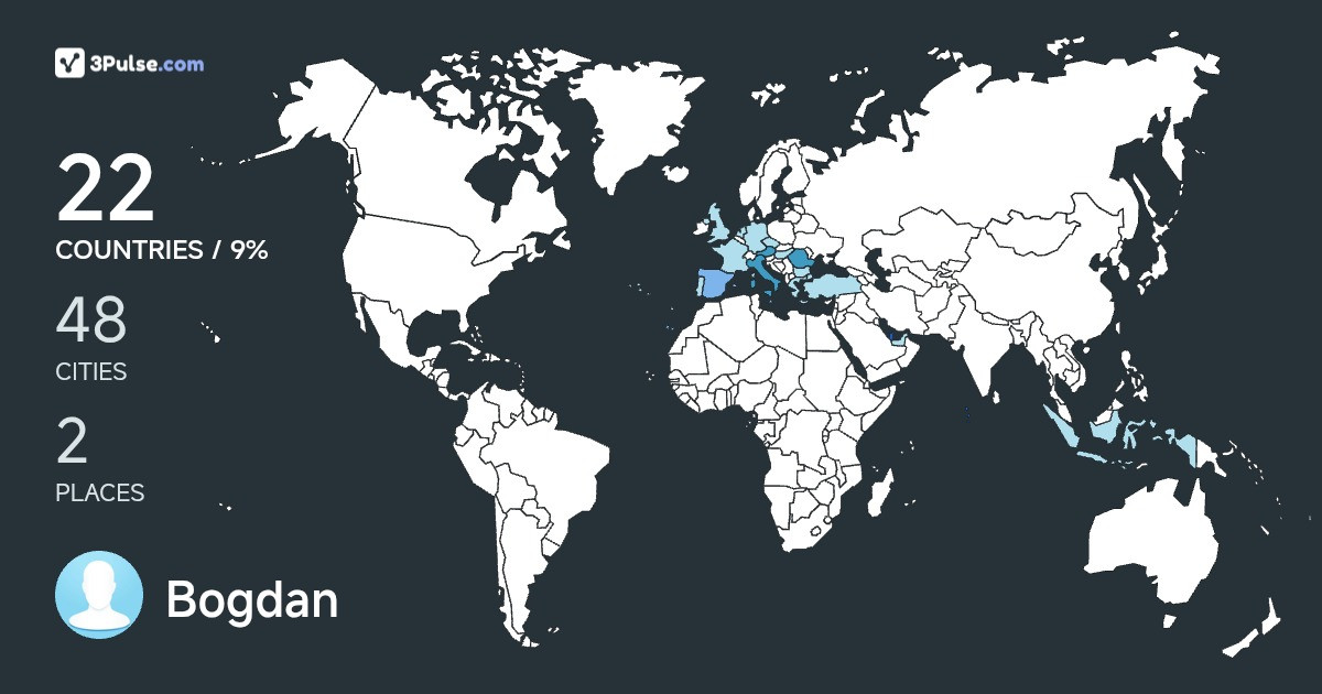 Bogdan Teodorov's Travel Map Image