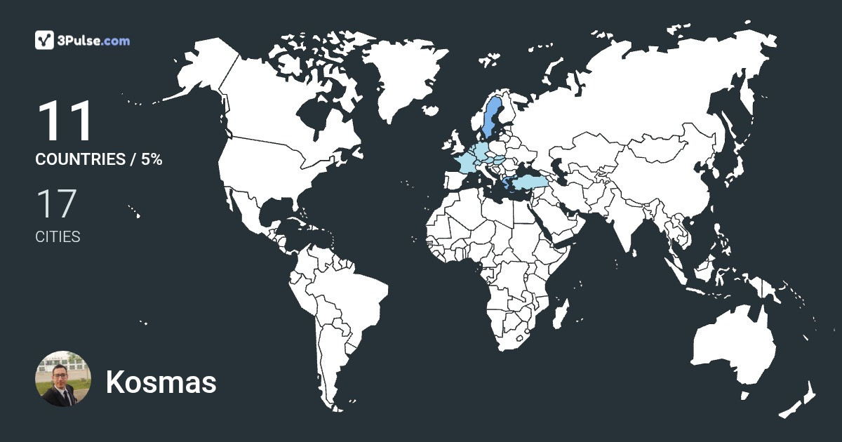 Kosmas Tsisma's Travel Map Image