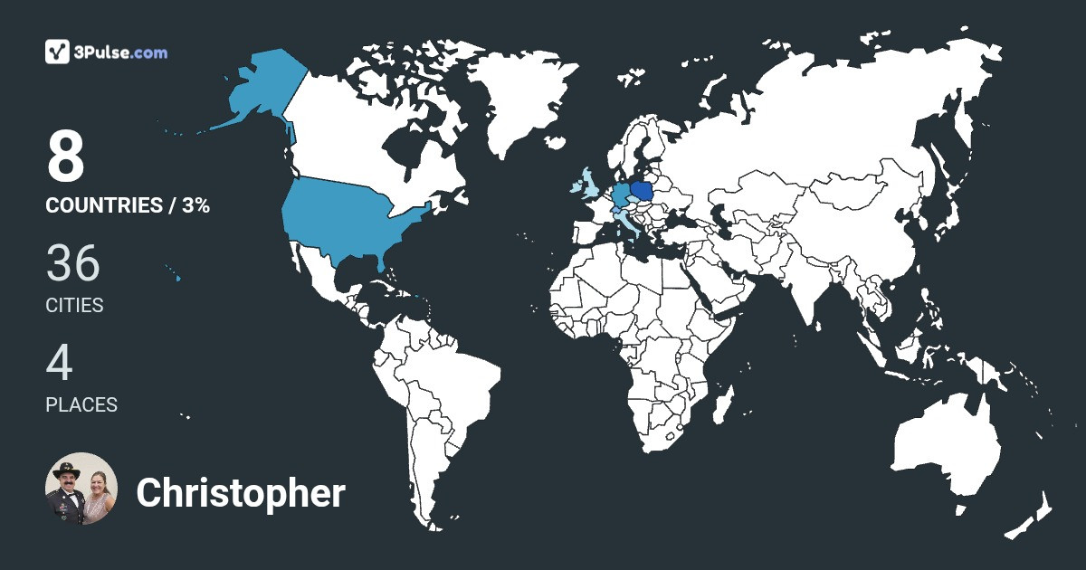 Christopher McClure's Travel Map Image