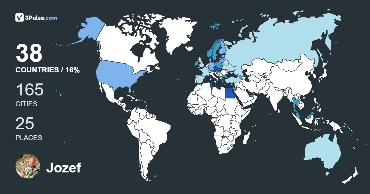 Jozef Krajan's Travel Map Image