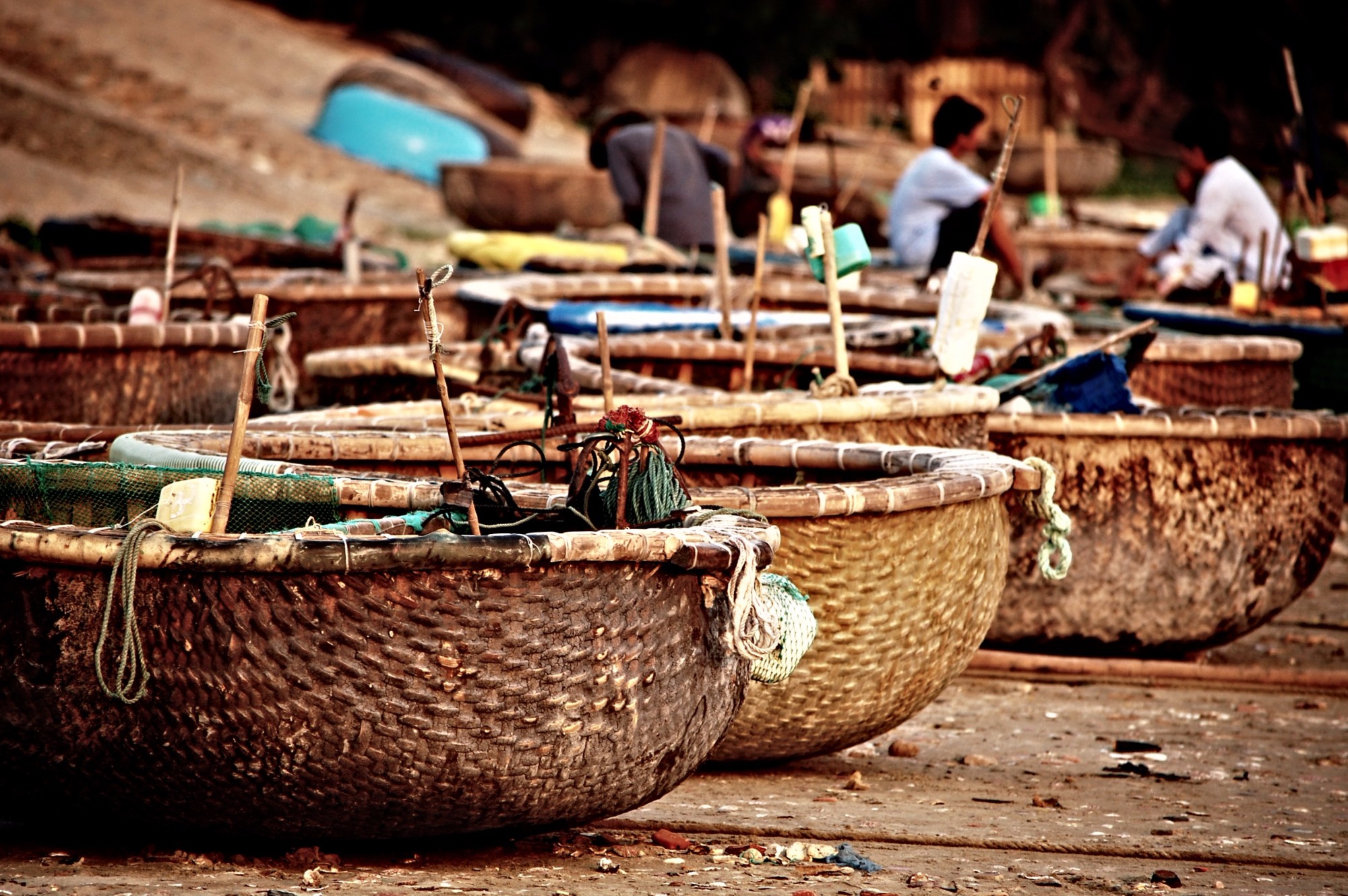 Традиционные вьетнамские рыбацкие лодки.