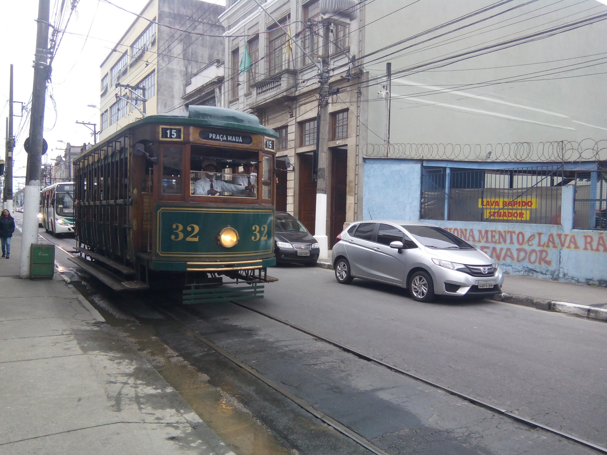 Tourist tram in Santos (Brazil)