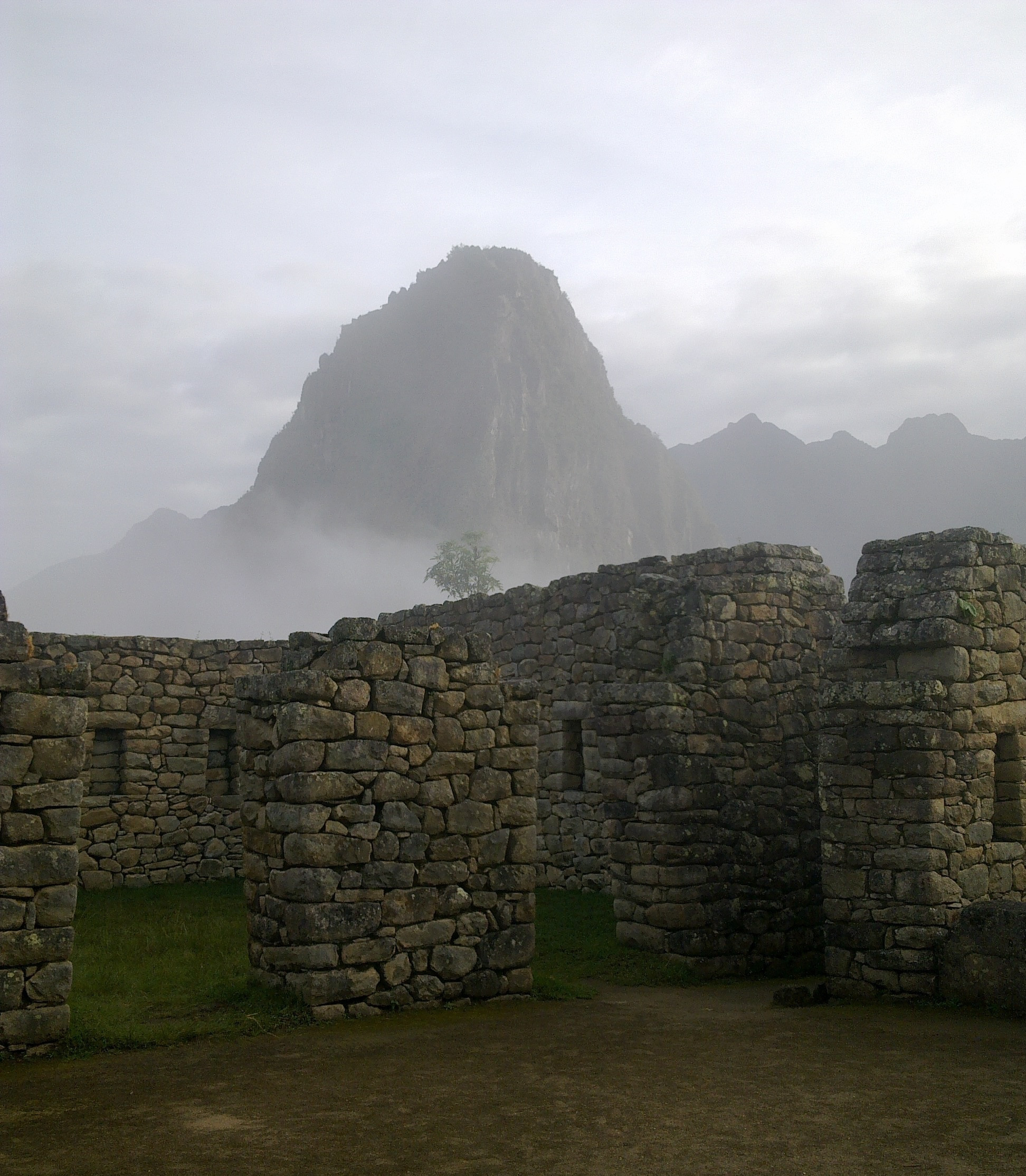 Machu Picchu in fog