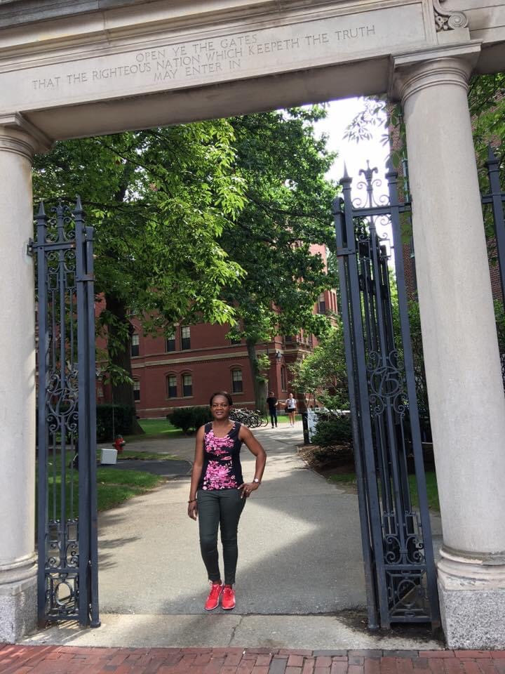 At one of the Harvard University entrances