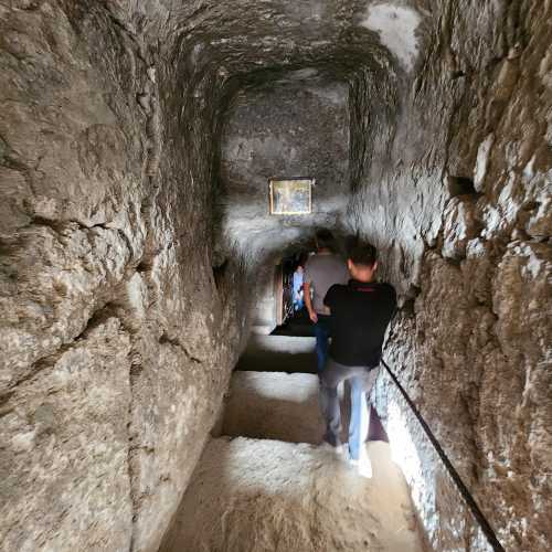 Orheiul Vechi — entering the church in the cave