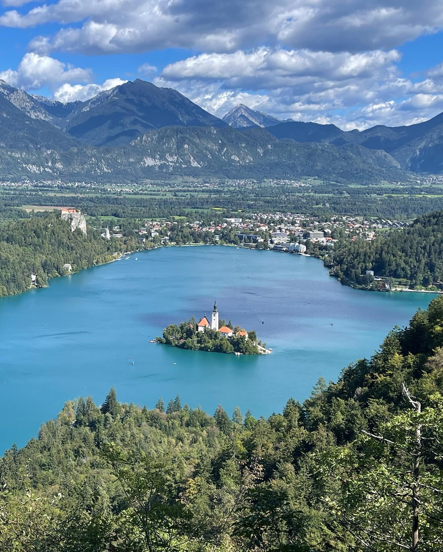 Lake Bled from the mountain viewpoint
