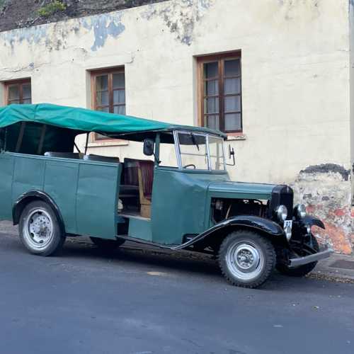 There are some vintage vehicles on the island 