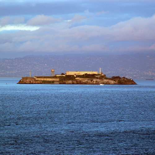 Approaching Alcatraz by boat