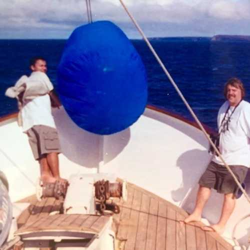 Sailing between islands, July 2000