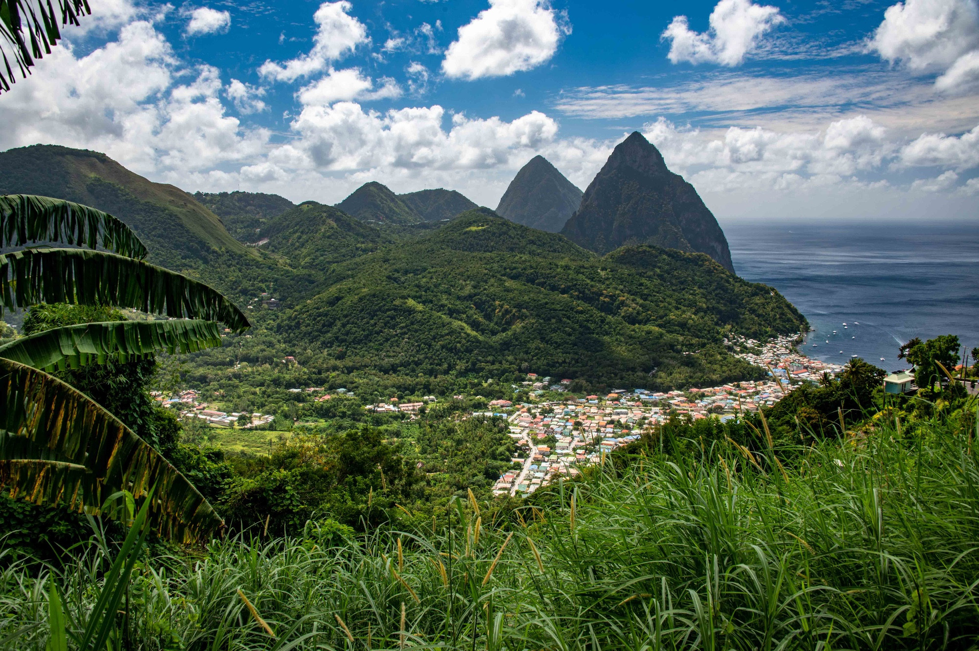 Soufriere with Pitons