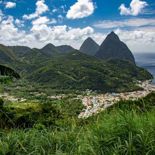 Soufriere with Pitons