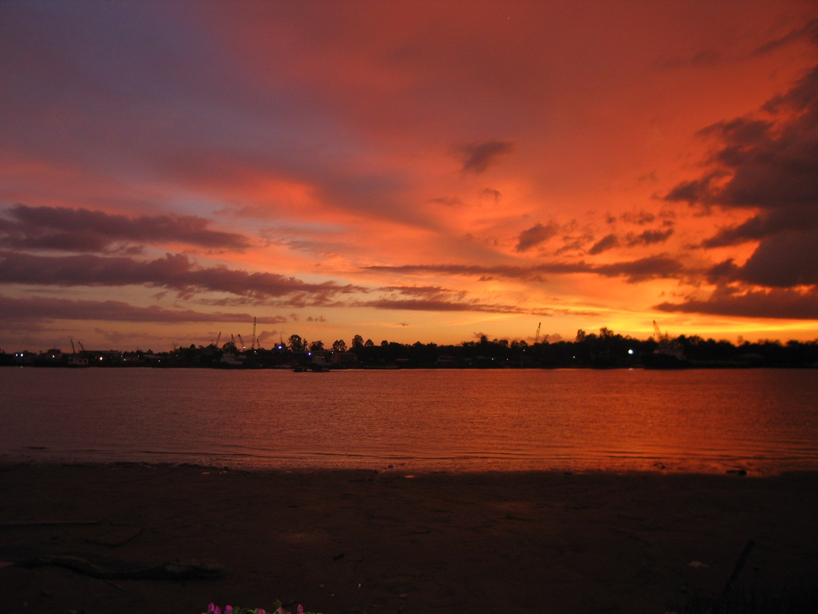 Sunset over Rajang River at Sibu, Sarawak