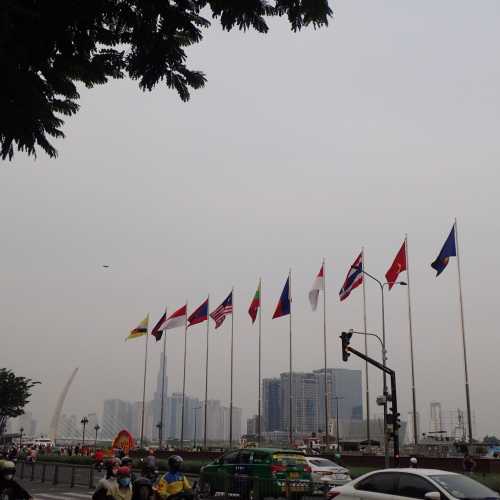 ASEAN Flag Poles Riverside, Vietnam