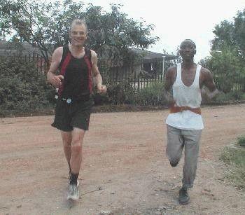 Morning exercise close to Lake Victoria